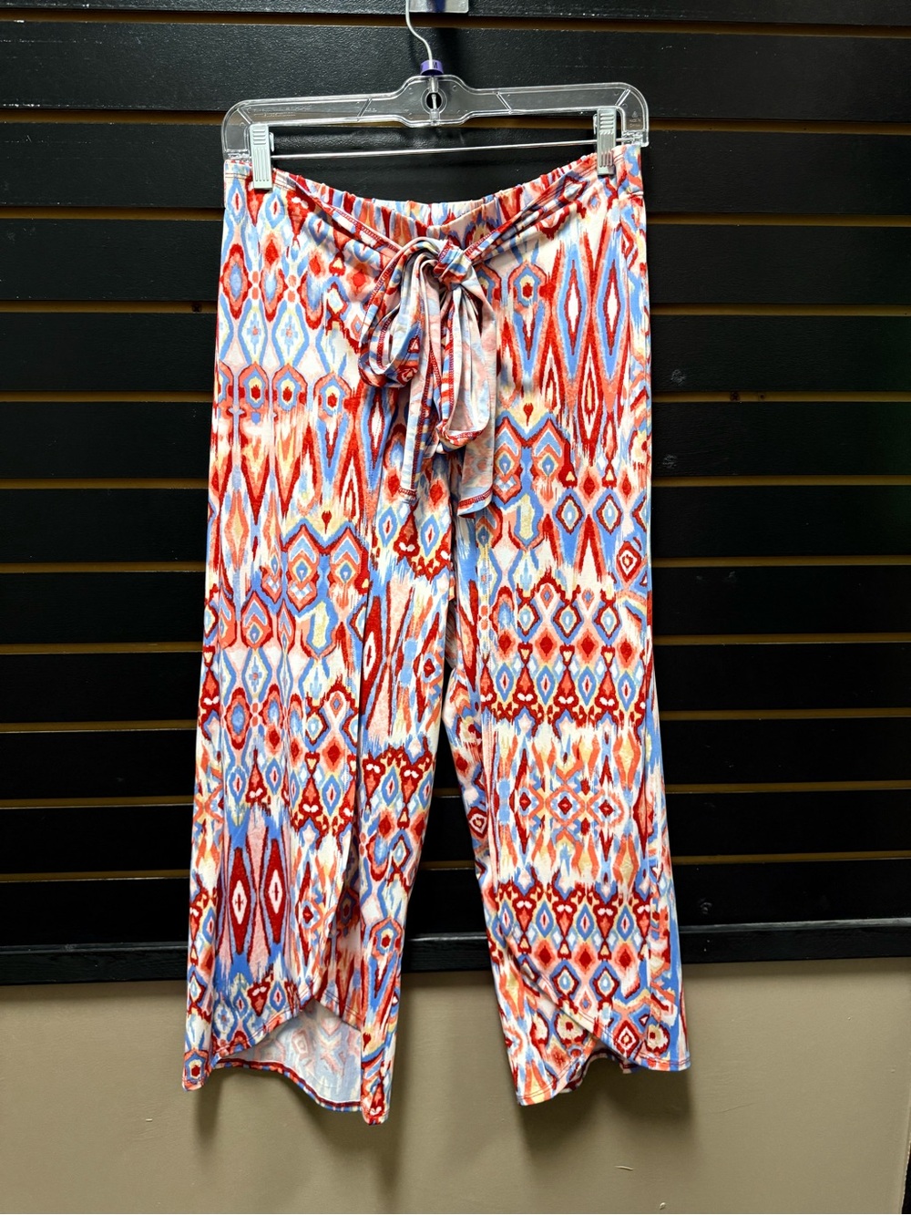 Studio JPR Ikat Wrap Front Cropped Leg Pants Culottes M